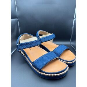 Lucky Brand Ullaniah Dark Chambray Olympic Mesh Platform Sandals‎ Women's 9.5M